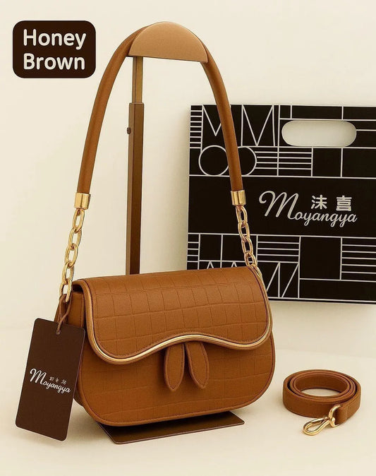 Honey Brown Crossbody Bag with Chain Strap